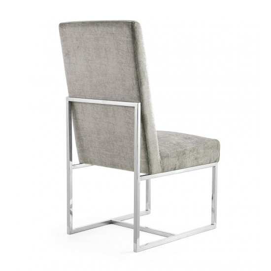 Element Velvet Dining Chair in Steel