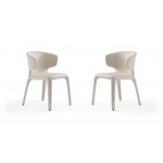 Conrad Leather Dining Chair in Cream (Set of 2)