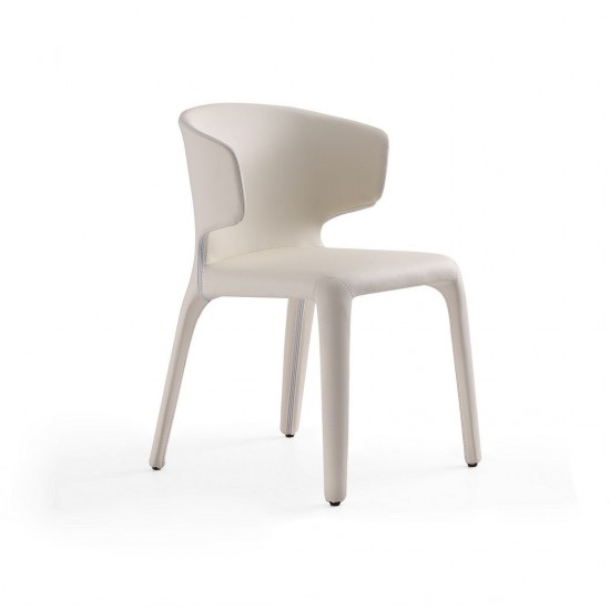 Conrad Leather Dining Chair in Cream (Set of 2)