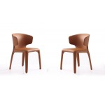 Conrad Leather Dining Chair in Saddle (Set of 2)