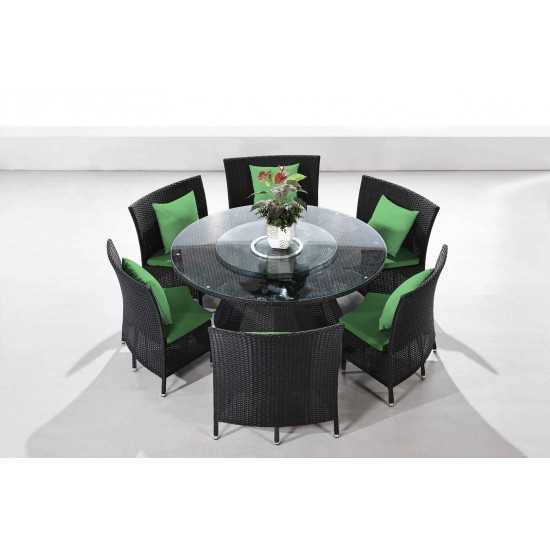 Nightingdale 7-Piece Outdoor Dining Set in Green and Black