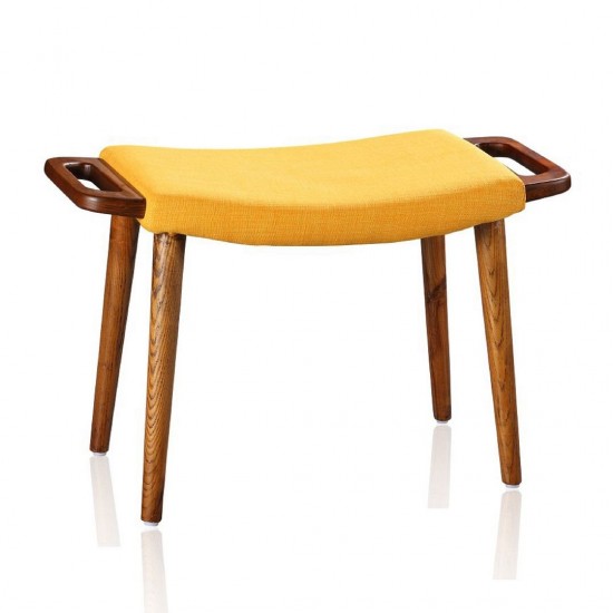 Geta Ottoman in Yellow and Antique Walnut