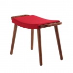 Geta Ottoman in Red and Antique Walnut