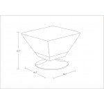 Diamond Swivel Ottoman in Orange and Polished Chrome
