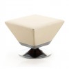 Diamond Swivel Ottoman in Tan and Polished Chrome