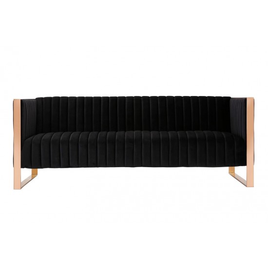 Trillium Sofa in Black and Rose Gold