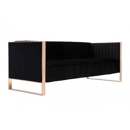 Trillium Sofa in Black and Rose Gold