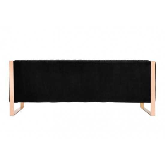 Trillium Sofa in Black and Rose Gold