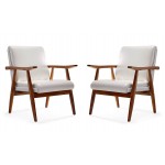 Arch Duke Accent Chair in White and Amber (Set of 2)