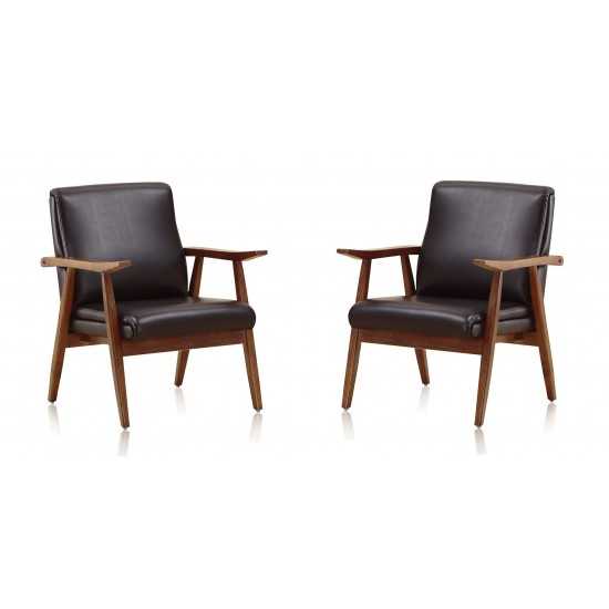 Arch Duke Accent Chair in Black and Amber (Set of 2)