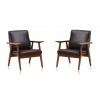 Arch Duke Accent Chair in Black and Amber (Set of 2)