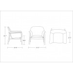 Miller Accent Chair in Grey and Walnut (Set of 2)