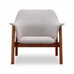Miller Accent Chair in Grey and Walnut (Set of 2)