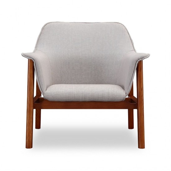 Miller Accent Chair in Grey and Walnut (Set of 2)