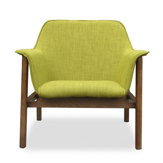 Miller Accent Chair in Green and Walnut (Set of 2)