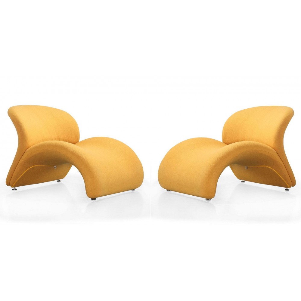 Rosebud Accent Chair in Yellow (Set of 2) Rosebud Accent Chair in Yellow (Set of 2)