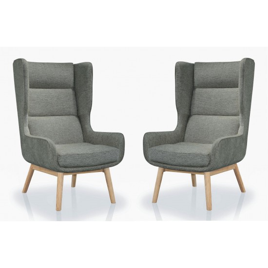 Sampson Accent Chair in Graphite and Natural (Set of 2)