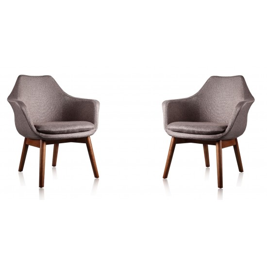 Cronkite Accent Chair in Grey and Walnut (Set of 2)