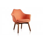 Cronkite Accent Chair in Orange and Walnut (Set of 2)