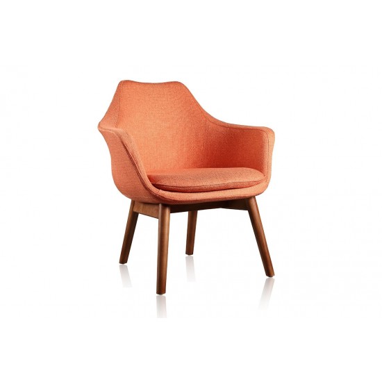 Cronkite Accent Chair in Orange and Walnut (Set of 2)