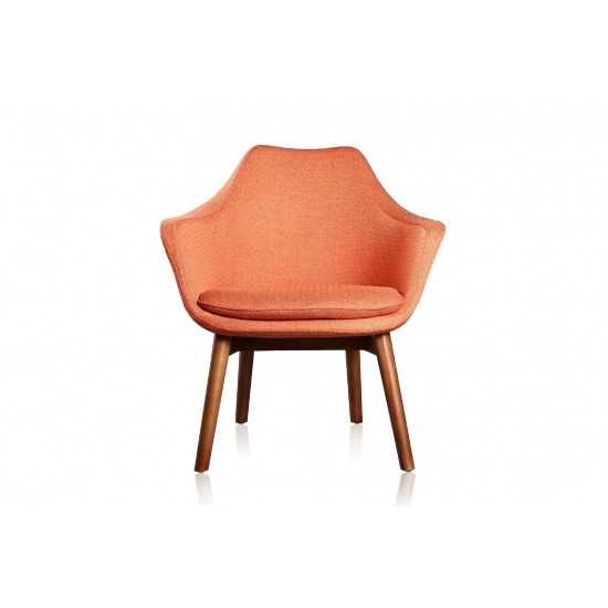 Cronkite Accent Chair in Orange and Walnut (Set of 2)
