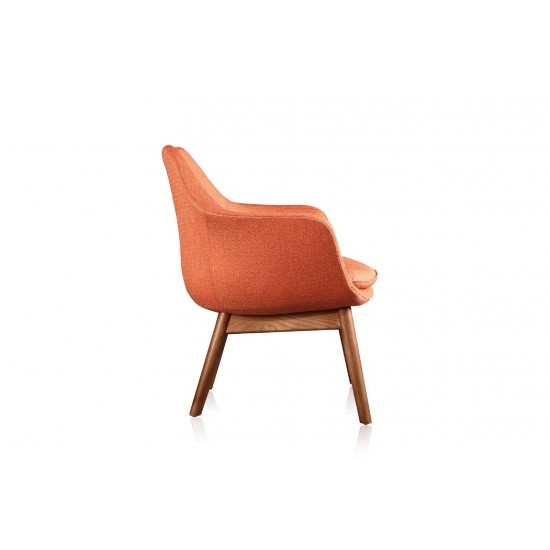 Cronkite Accent Chair in Orange and Walnut (Set of 2)