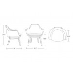Cronkite Faux Leather Accent Chair in Brown and Walnut (Set of 2)