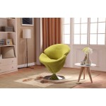 Tulip Swivel Accent Chair in Green and Polished Chrome (Set of 2)