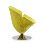 Tulip Swivel Accent Chair in Green and Polished Chrome (Set of 2)