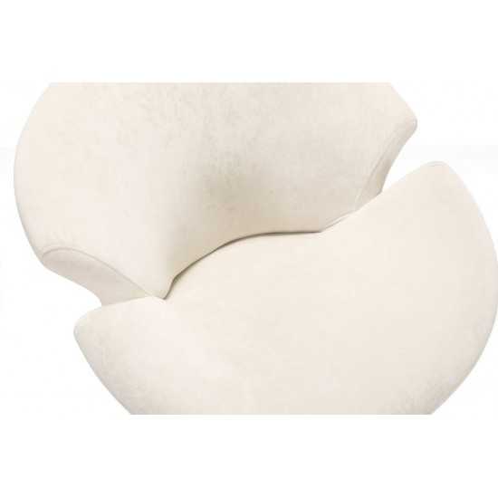 Tulip Swivel Accent Chair in White and Polished Chrome (Set of 2)