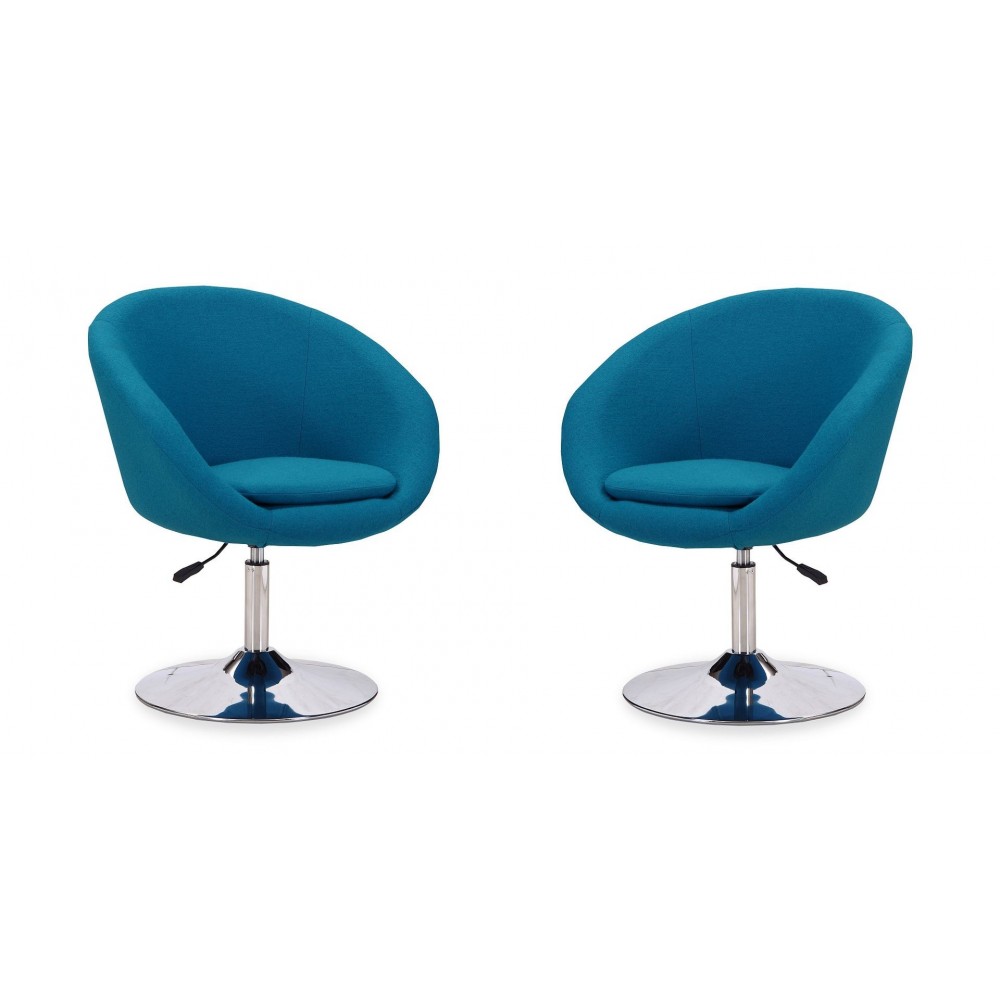 Hopper Swivel Adjustable Height Chair in Blue and Polished Chrome (Set of 2) Hopper Swivel Adjustable Height Chair in Blue and Polished Chrome (Set of 2)