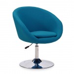 Hopper Swivel Adjustable Height Chair in Blue and Polished Chrome (Set of 2)