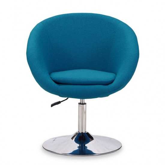 Hopper Swivel Adjustable Height Chair in Blue and Polished Chrome (Set of 2)