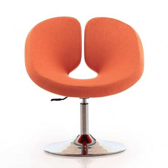 Perch Adjustable Chair in Orange and Polished Chrome (Set of 2)