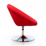 Perch Adjustable Chair in Red and Polished Chrome (Set of 2)