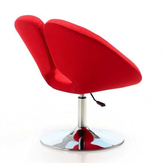 Perch Adjustable Chair in Red and Polished Chrome (Set of 2)