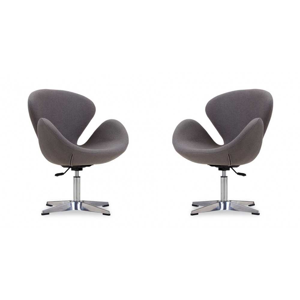 Raspberry Adjustable Swivel Chair in Grey and Polished Chrome (Set of 2) Raspberry Adjustable Swivel Chair in Grey and Polished Chrome (Set of 2)