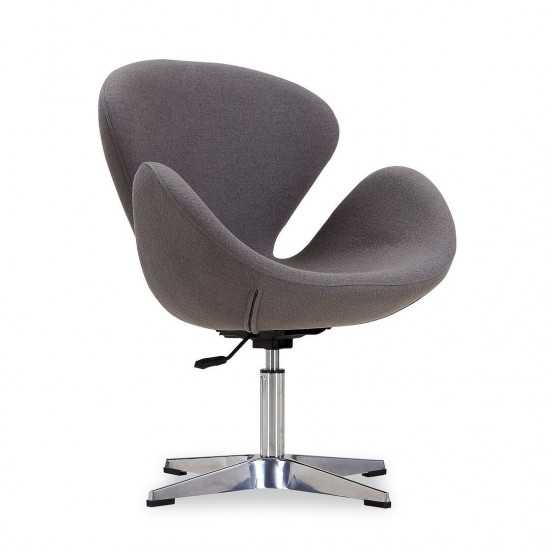 Raspberry Adjustable Swivel Chair in Grey and Polished Chrome (Set of 2)