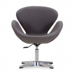 Raspberry Adjustable Swivel Chair in Grey and Polished Chrome (Set of 2)