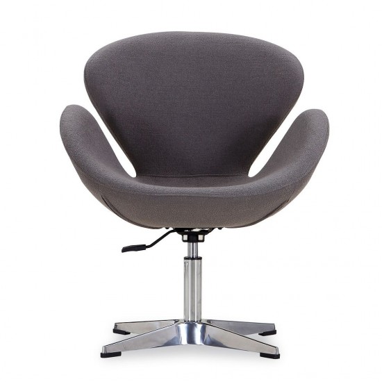 Raspberry Adjustable Swivel Chair in Grey and Polished Chrome (Set of 2)