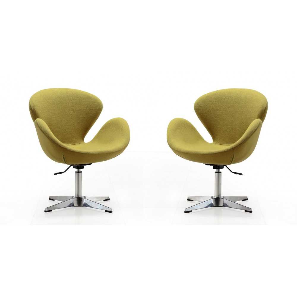 Raspberry Adjustable Swivel Chair in Green and Polished Chrome (Set of 2) Raspberry Adjustable Swivel Chair in Green and Polished Chrome (Set of 2)