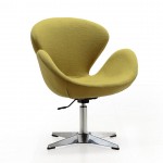 Raspberry Adjustable Swivel Chair in Green and Polished Chrome (Set of 2)