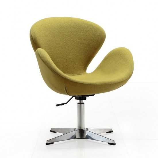 Raspberry Adjustable Swivel Chair in Green and Polished Chrome (Set of 2)