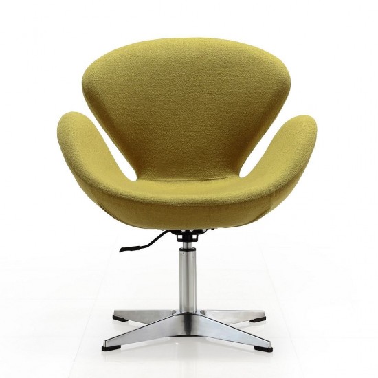 Raspberry Adjustable Swivel Chair in Green and Polished Chrome (Set of 2)