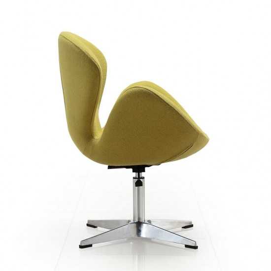 Raspberry Adjustable Swivel Chair in Green and Polished Chrome (Set of 2)