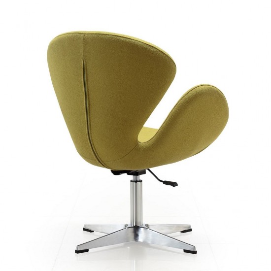 Raspberry Adjustable Swivel Chair in Green and Polished Chrome (Set of 2)