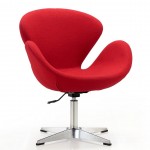 Raspberry Adjustable Swivel Chair in Red and Polished Chrome (Set of 2)