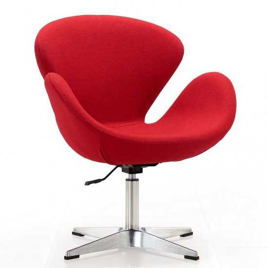 Raspberry Adjustable Swivel Chair in Red and Polished Chrome (Set of 2)