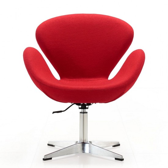 Raspberry Adjustable Swivel Chair in Red and Polished Chrome (Set of 2)