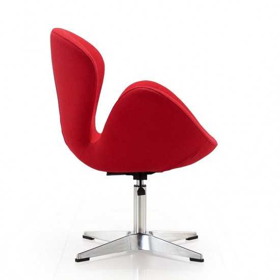 Raspberry Adjustable Swivel Chair in Red and Polished Chrome (Set of 2)
